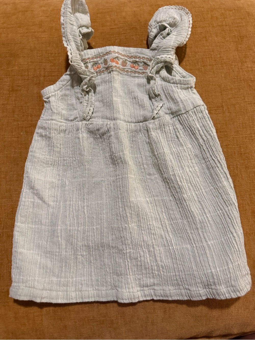 Girls Cream Ruffle-strap Casual Summer Dress